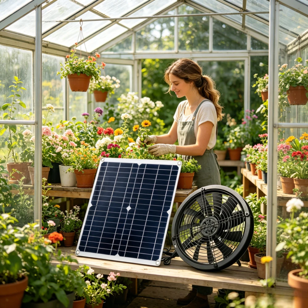 Solar Powered Exhaust Fan Kit 15W 25W for Greenhouse Chicken Coop Dog House RV Shed Outdoor Weatherproof Ventilation Cooling Air