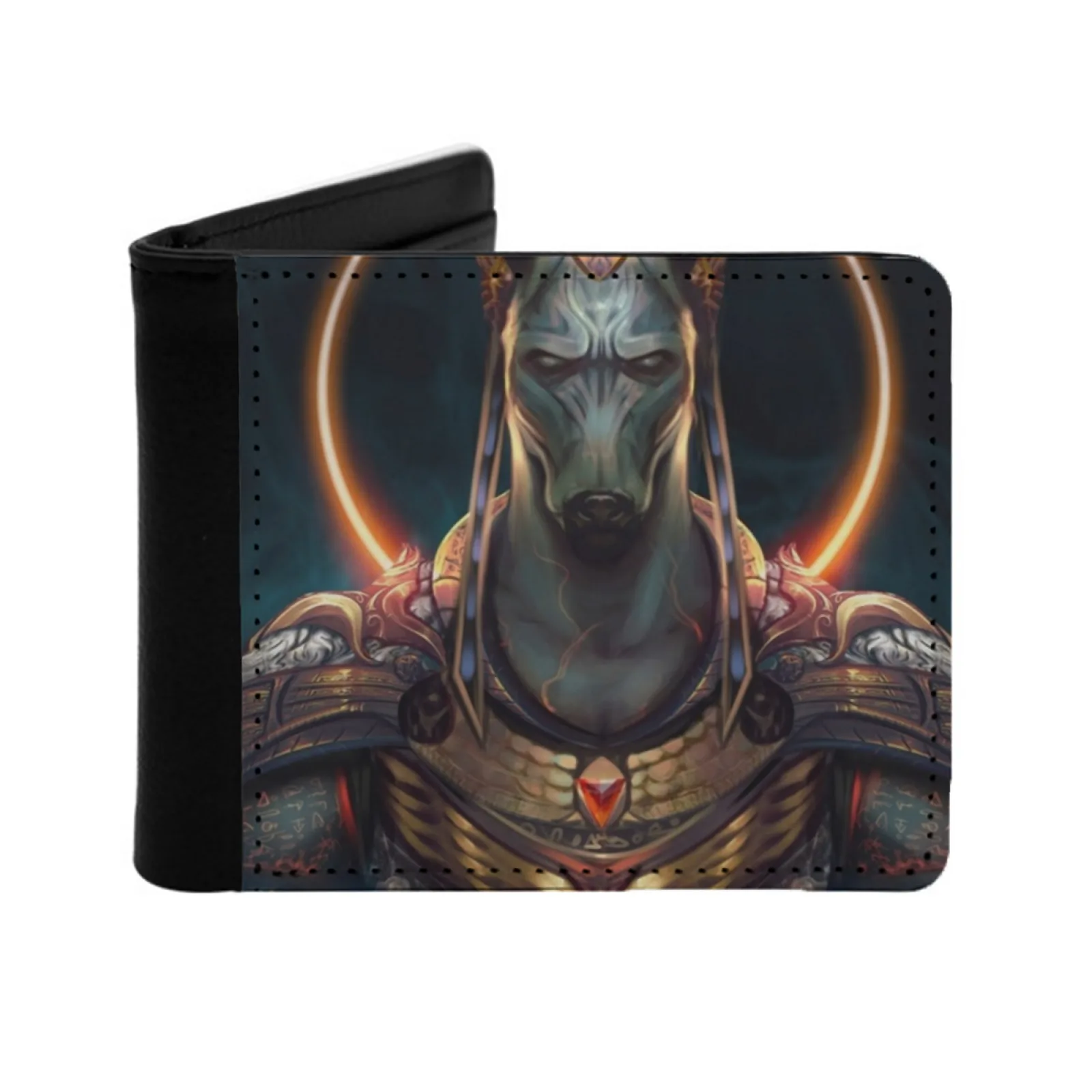 Anubis Personalized Men's Leather Wallet Card Money Bag Pu Leather Wallet Anubis Egypt Pharaoh Fantasy Mythology God Dog