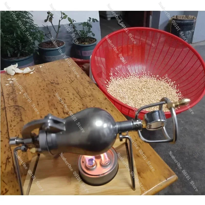 304 Stainless Steel Household Mini Popcorn Machine Explosion Cereal Amplifier Small Household Hand Crank Popcorn