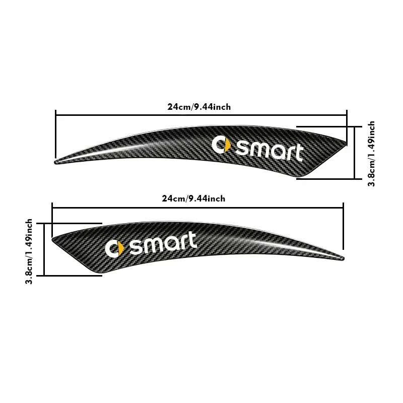 Car carbon fiber patterned wheel arch decorative protective sticker (2-piece set) front and rear wheel arch anti scratch sticker