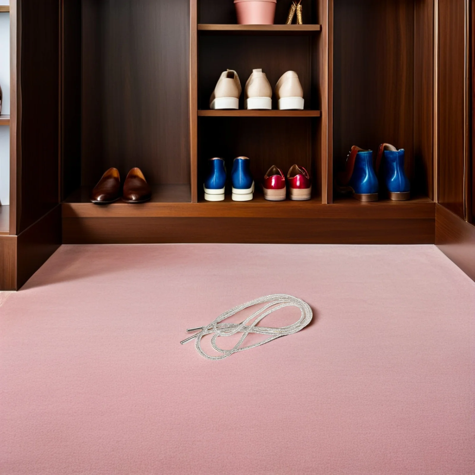 

4Pcs Rhinestone Rope Shoe Laces Sparkle Round Shoelaces for Sneakers Boots Running Shoes Wedding Casual Accessories