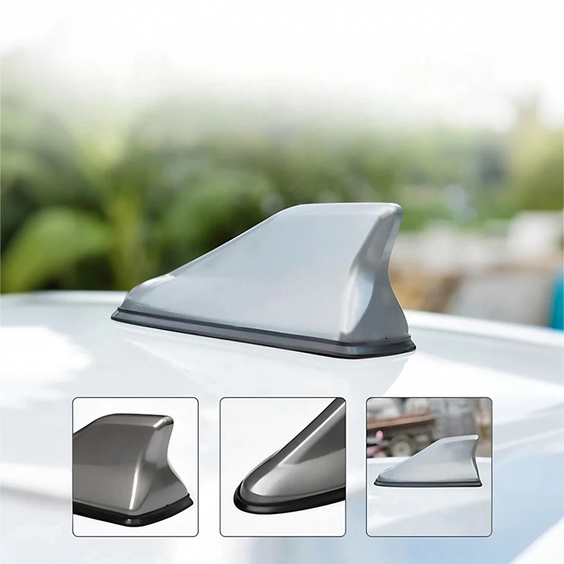 Roof Spoiler Shark Fin Antenna – ABS, Glossy Finish, Enhances Style & Signal, Easy DIY Install, No Drilling, Fits Most Cars