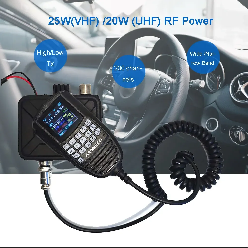Mini Wp-9900 Display di viaggio dual band / Standby 25w Radio per auto ad alta potenza a lungo raggio di conversazione Mini radio a 2 vie per camion taxi