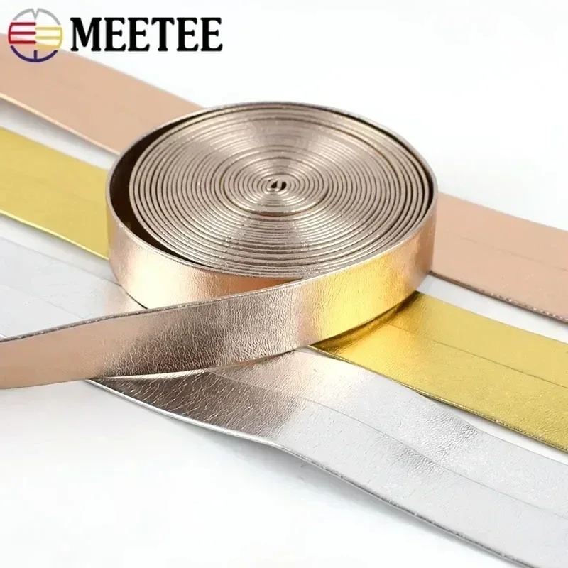 5M 5-50mm Synthetische PU Leder Band Gold Silber Tasche Schnüre Seile DIY Kleidung Dekor Bögen Band kleidung Taschen Rand Zubehör