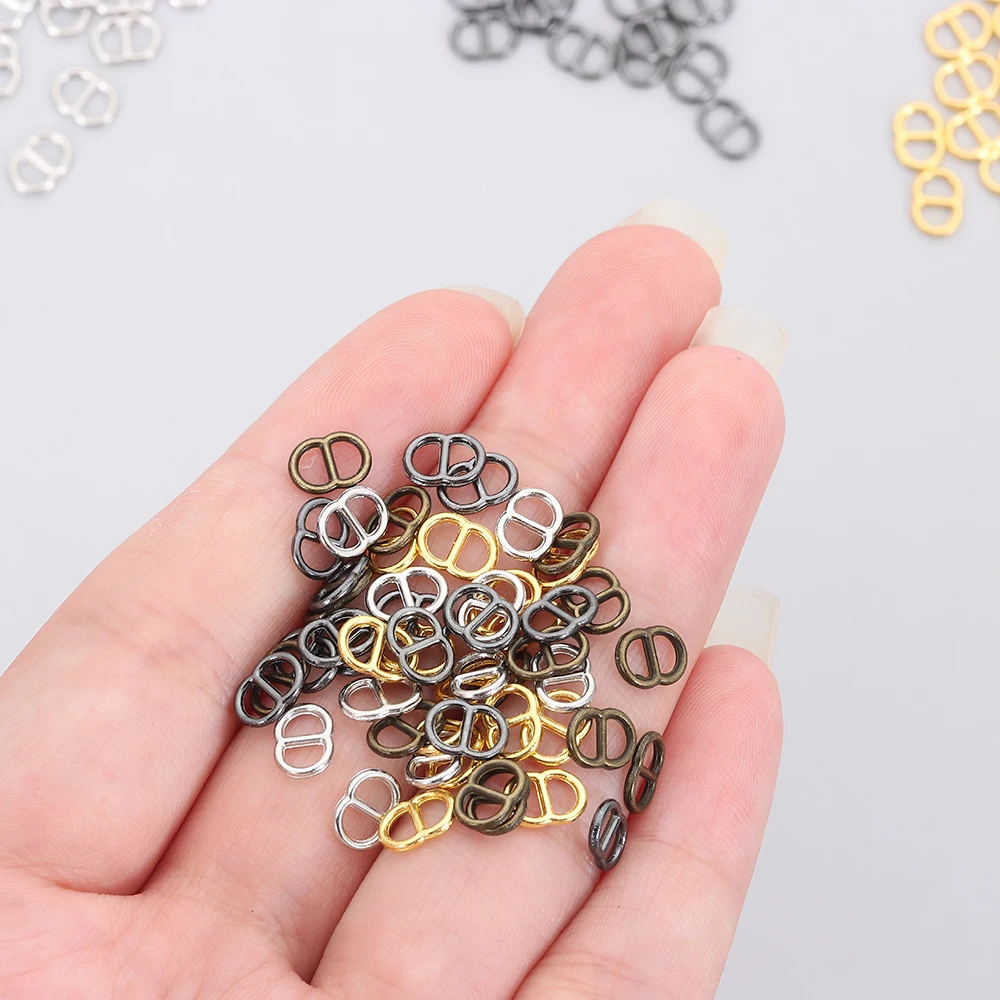 50pcs New Newest Tri-glide Belt Buckle 4mm DIY Bags Buckles Mini Small Strap Buckles Buttons Shoes Accessories