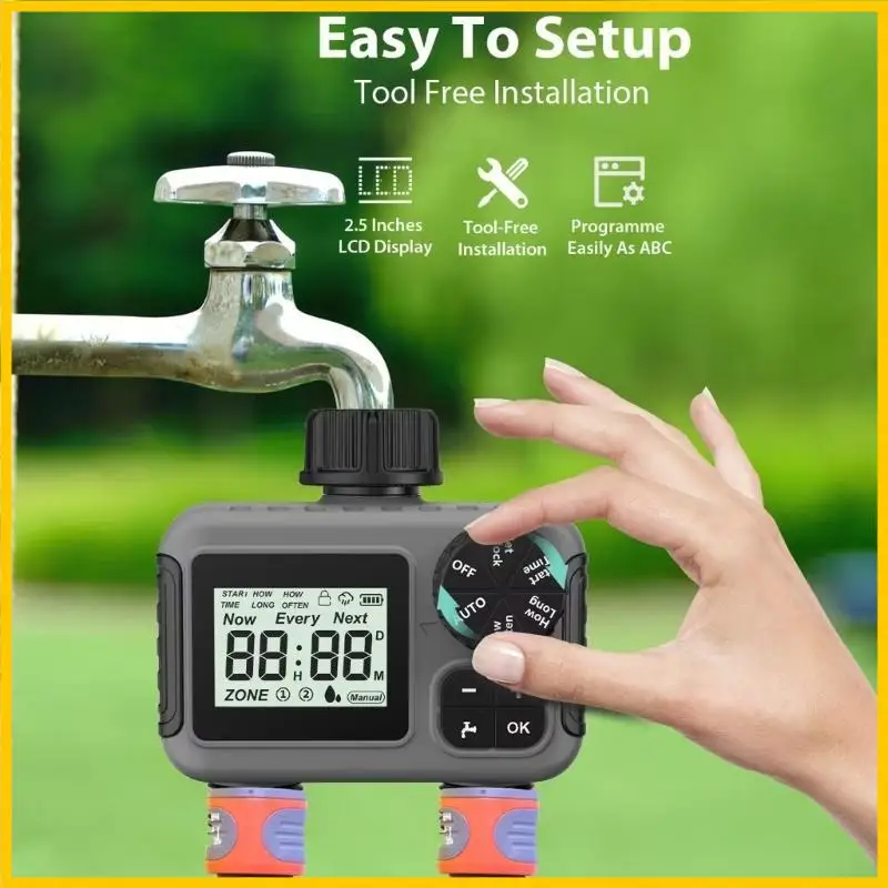 

H55A Удобный 2 зоны навеса для полива для садовников Таймер орошения