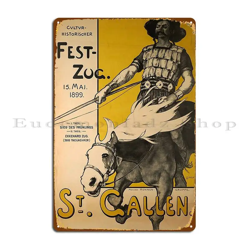 Retro Fest Zug St Gallen Metal Signs Designer Retro Wall Decor Garage Garage Tin Sign Poster