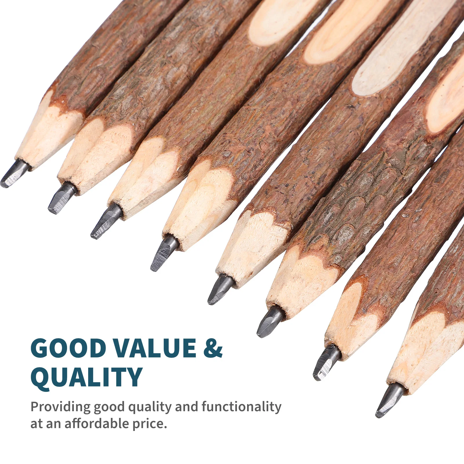 

8pcs Wooden Pencils Natural Bark 13CM Lead Bulk Rustic Kids Office Supplies Branch Twig Tree Creative Eco Friendly