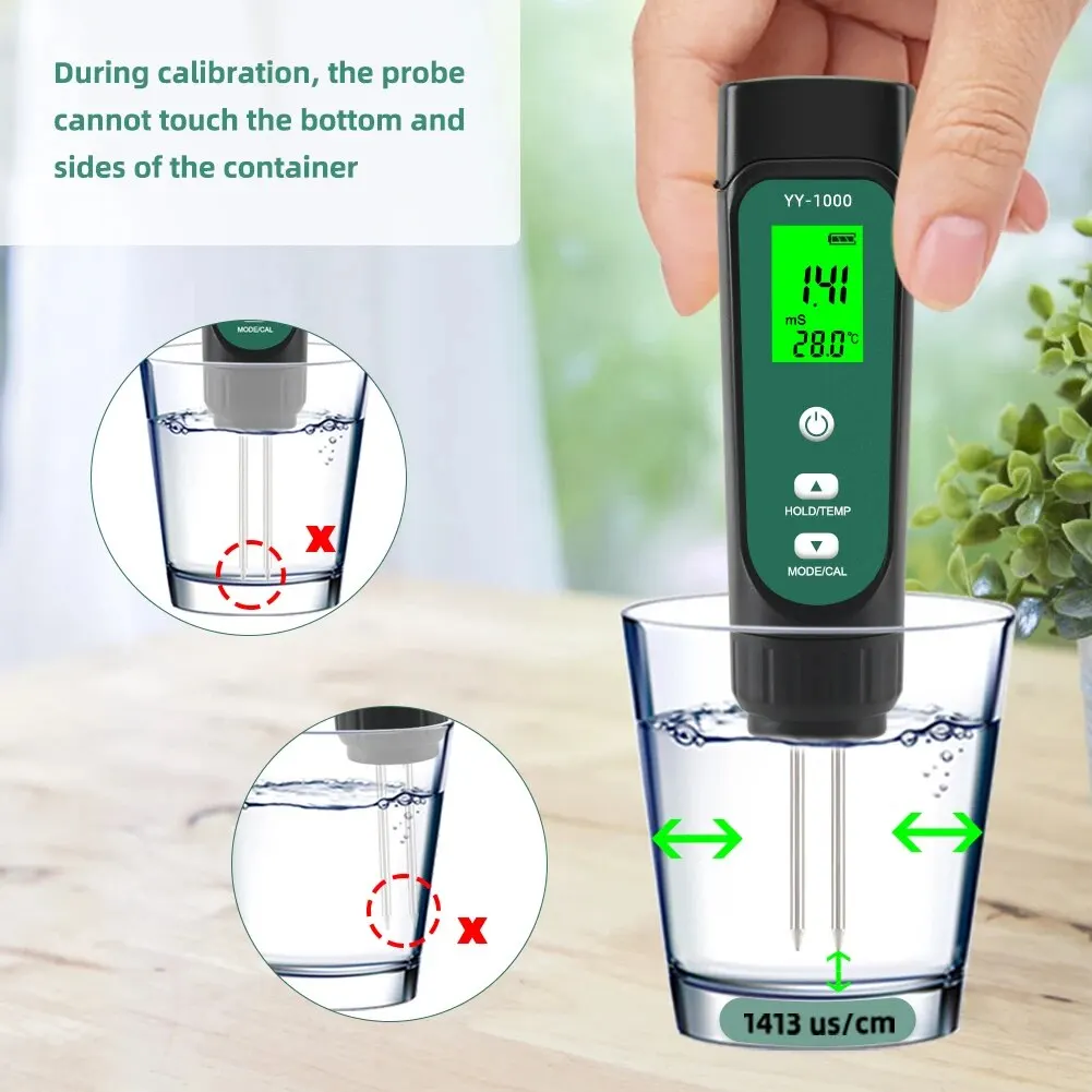 Yieryi YY-1000 3 In 1 Soil EC Temperature Meter Moisture Tester Potted Gardening Agricultural Measuring Tool Conductivity Meter