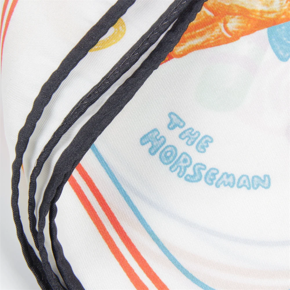 POBING ม้วนผ้าไหมผ้าพันคอผู้หญิงไอศกรีมคู่ด้านข้างพิมพ์ผ้าพันคอสแควร์ Wraps Echarpes Foulards Femme Hijab 70 ซม.