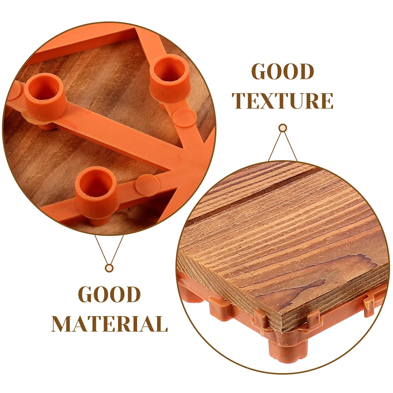 

Waterproof Wood Floor 30x30cm Outdoor Interlocking Tiles Balcony Patio Garden Decking Thick 2.4cm Durable Wooden Tile Engineered
