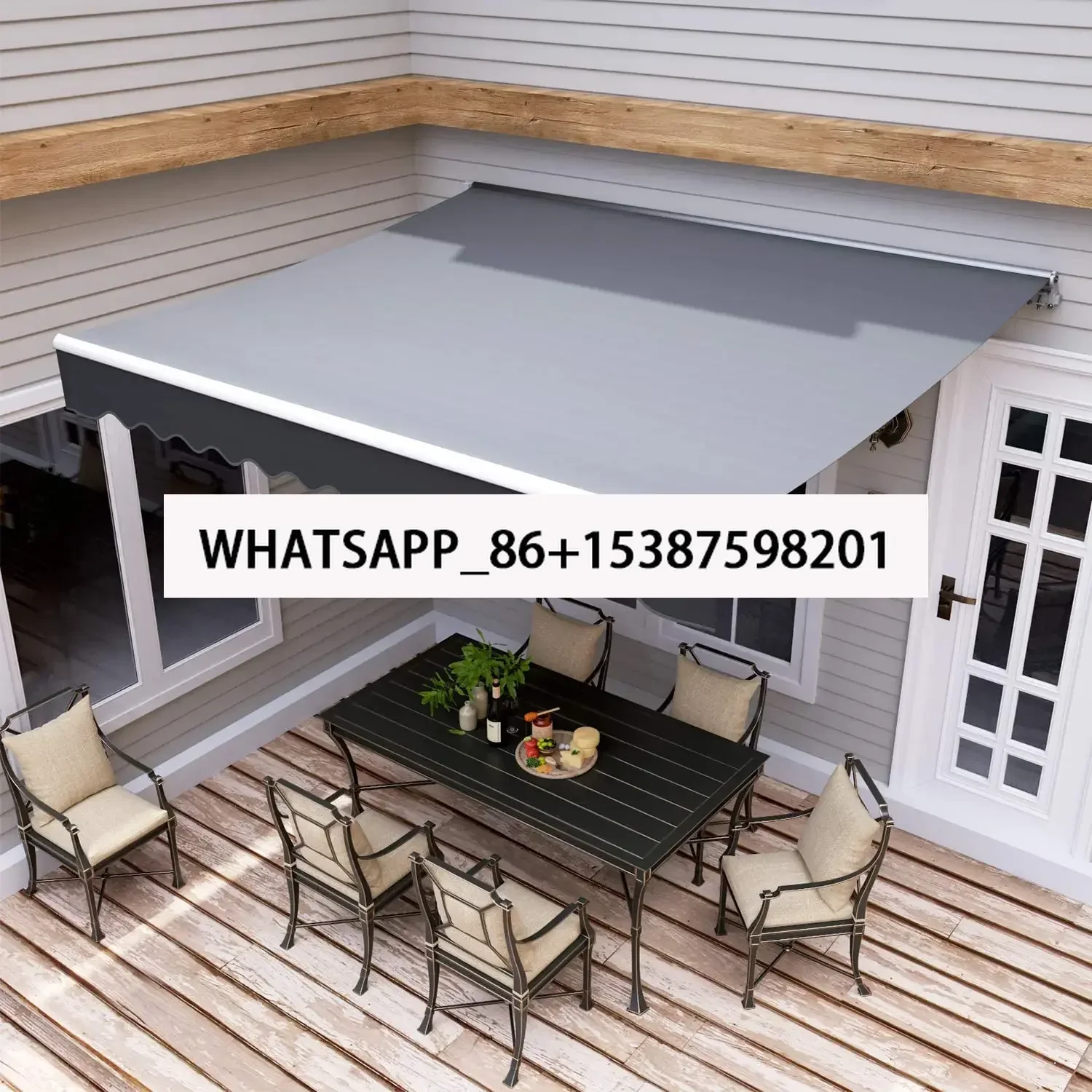 Patio Retractable Awning Articulated arm awning, UV50+ Sun Shade Window Door Balcony Sunshade Shelter Ployester