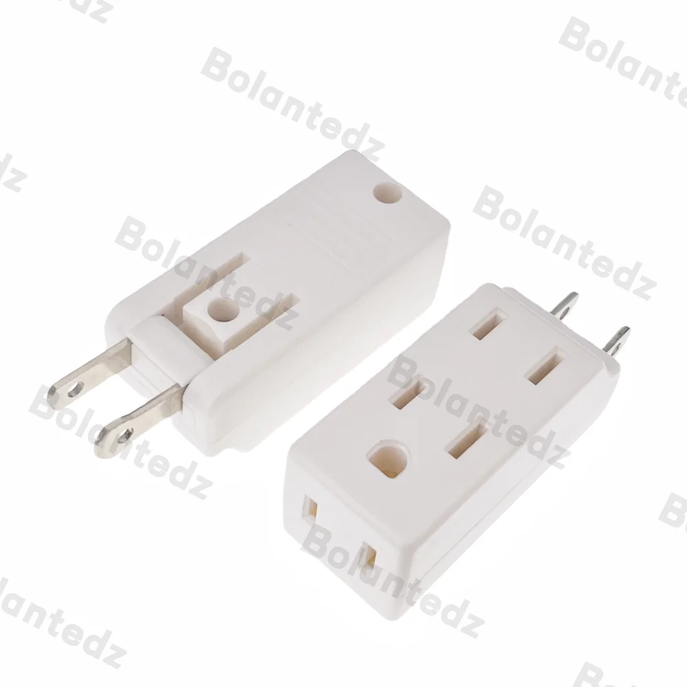 Adaptateur de prise d'alimentation Standard américain 3 en 1, NEMA 1-15P mâle à femelle NEMA 1-15R US, prise 2 broches à 3 broches