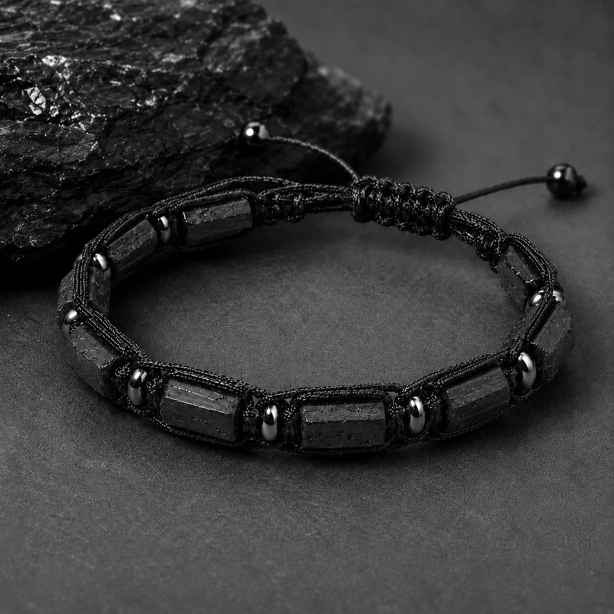 Natural Black Tourmaline Bracelet Natural Stone Jewelry Women's Hand Bracelet Raw Crystal Gift for Men Bangles Trend 2026