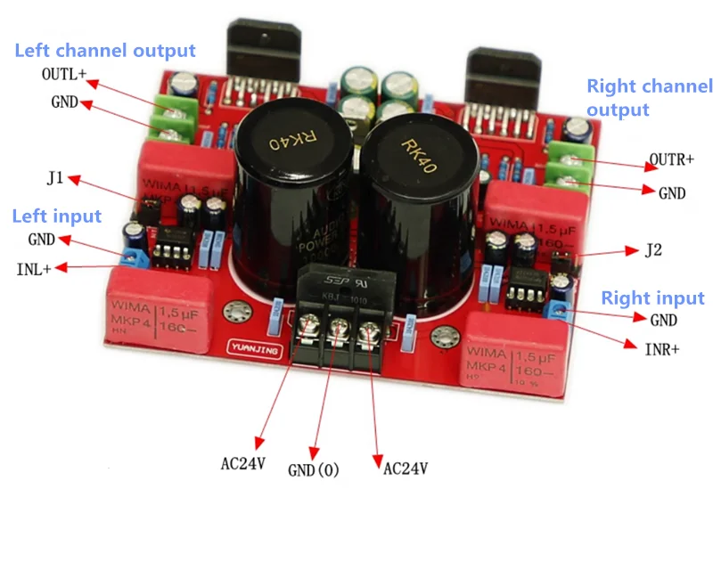 LM3886TF 68W*2 2.0 Channel Stereo Hifi Fever Digital Audio Amplifier Board