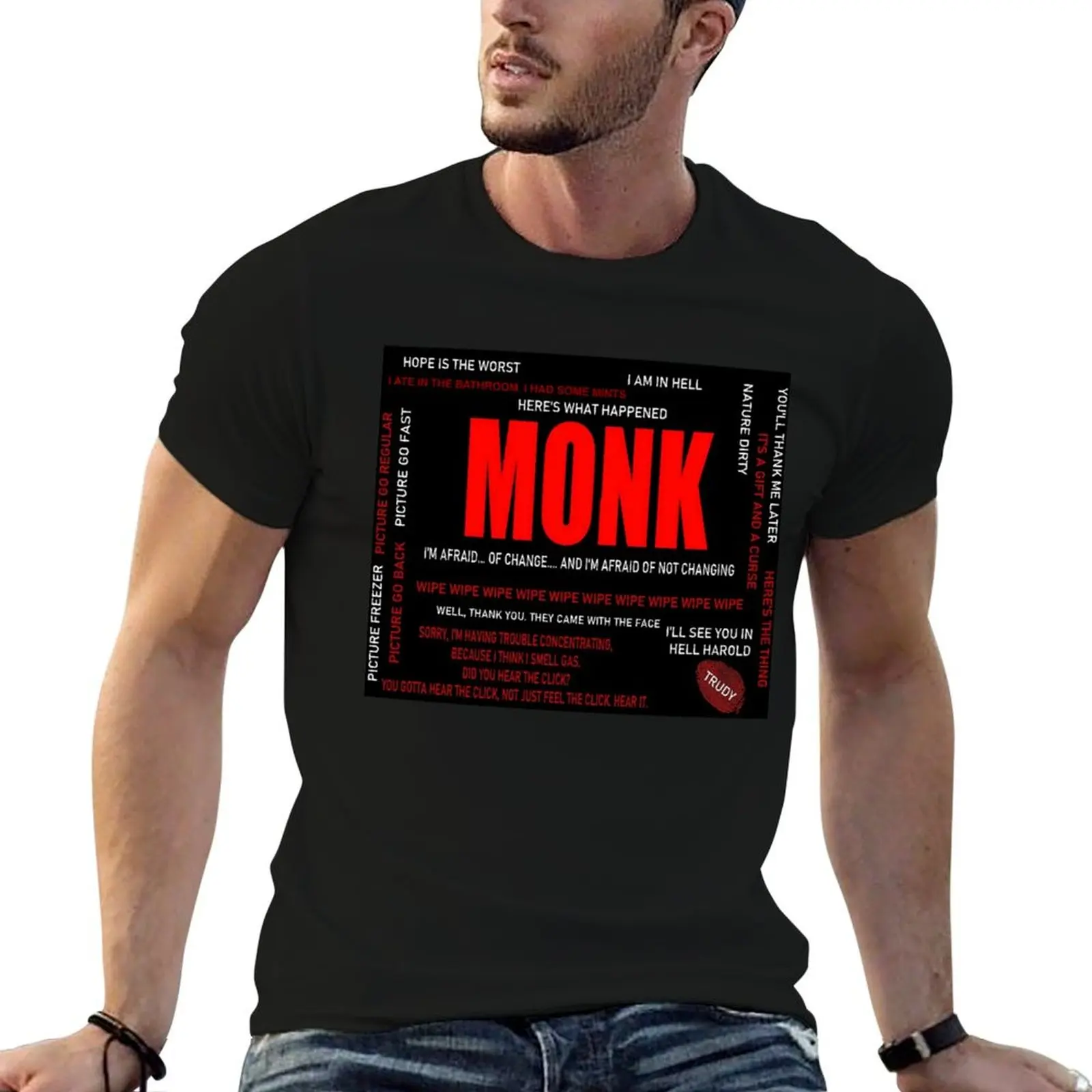 

Monk Quotes T-Shirt cotton t shirt man man t shirt heavy cotton T-Shirt
