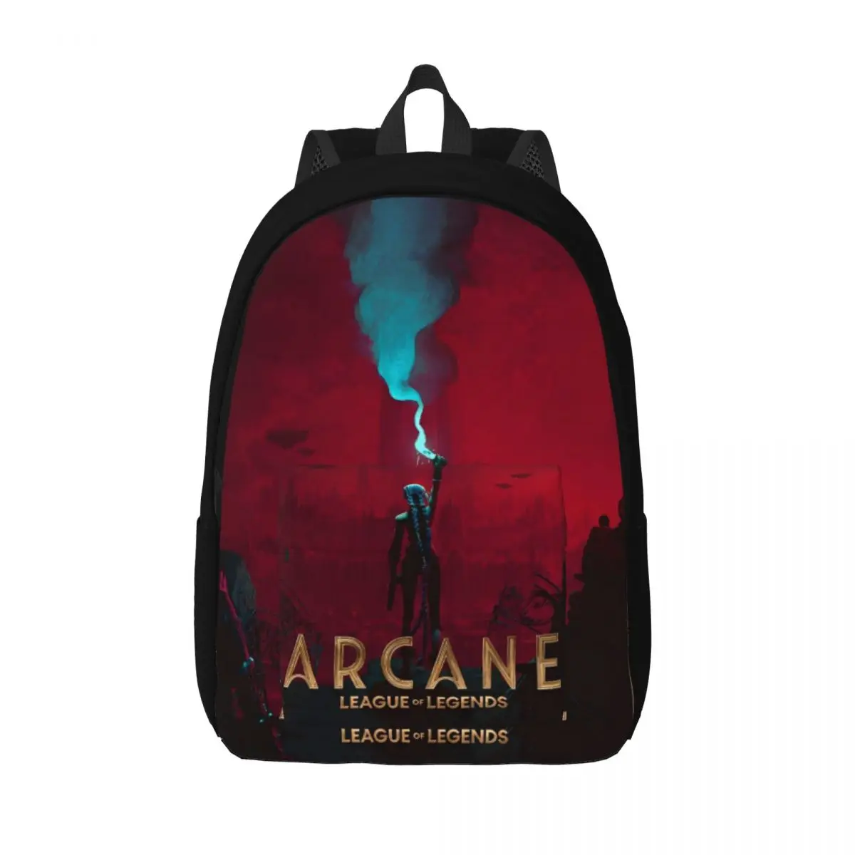 Arcane Saison 2 Teenage Backpack Lightweight High School Business Animation Daypack for Men Women Laptop Computer Shoulder Bag