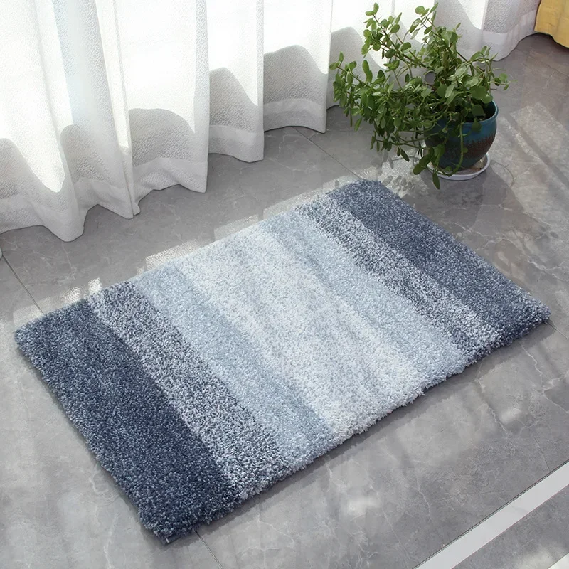 Thickened Household Stripes Gradual Change Bathroom Floor Mat Carpet Door Bedroom Bathroom Floor Mat Absorbent Non-slip Mat