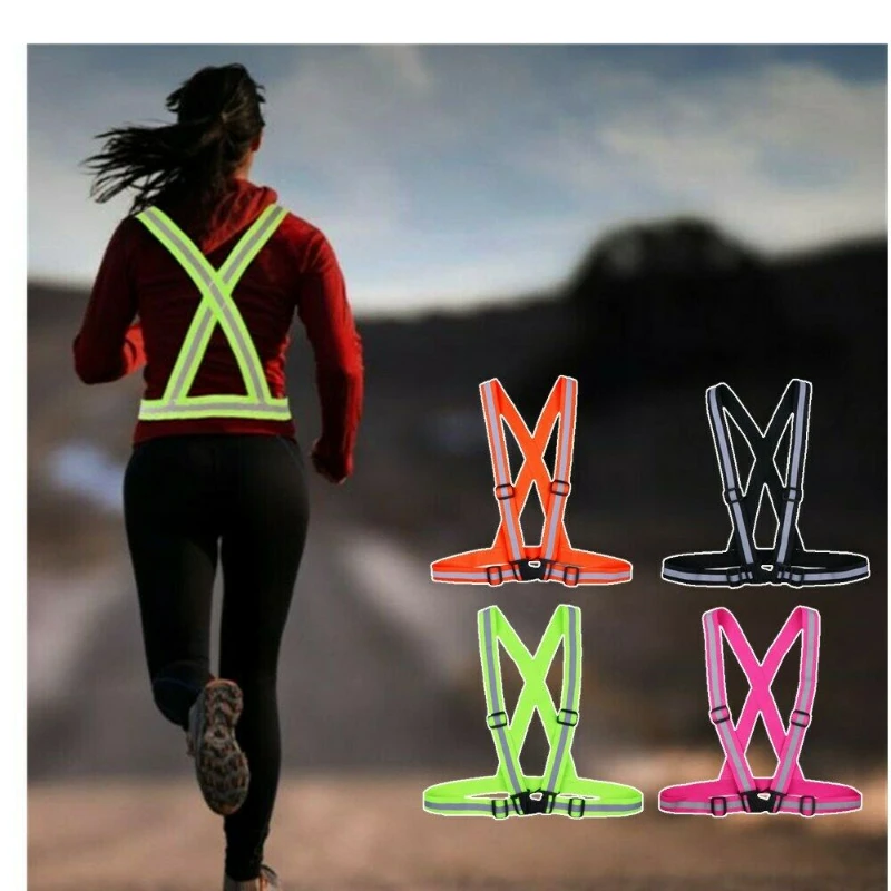 New Highlight Reflective Straps Night Running Riding Clothing Vest Adjustable Safety Vest Elastic Band For Adults and Children