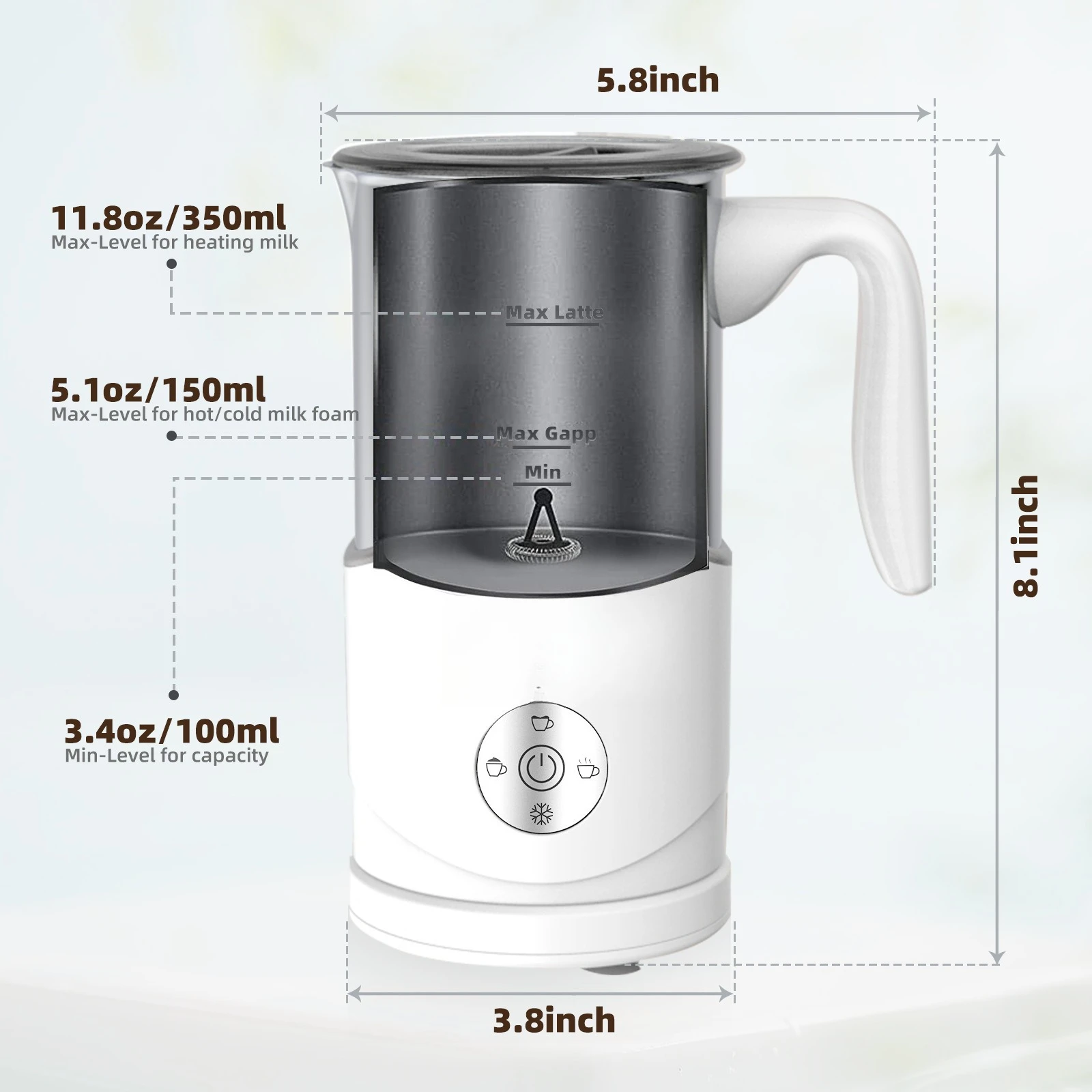 SF-MF1002 Separate Multifunctional Milk Foaming Machine for Cappuccino, Latte with Heating Stirring Cold Milk System
