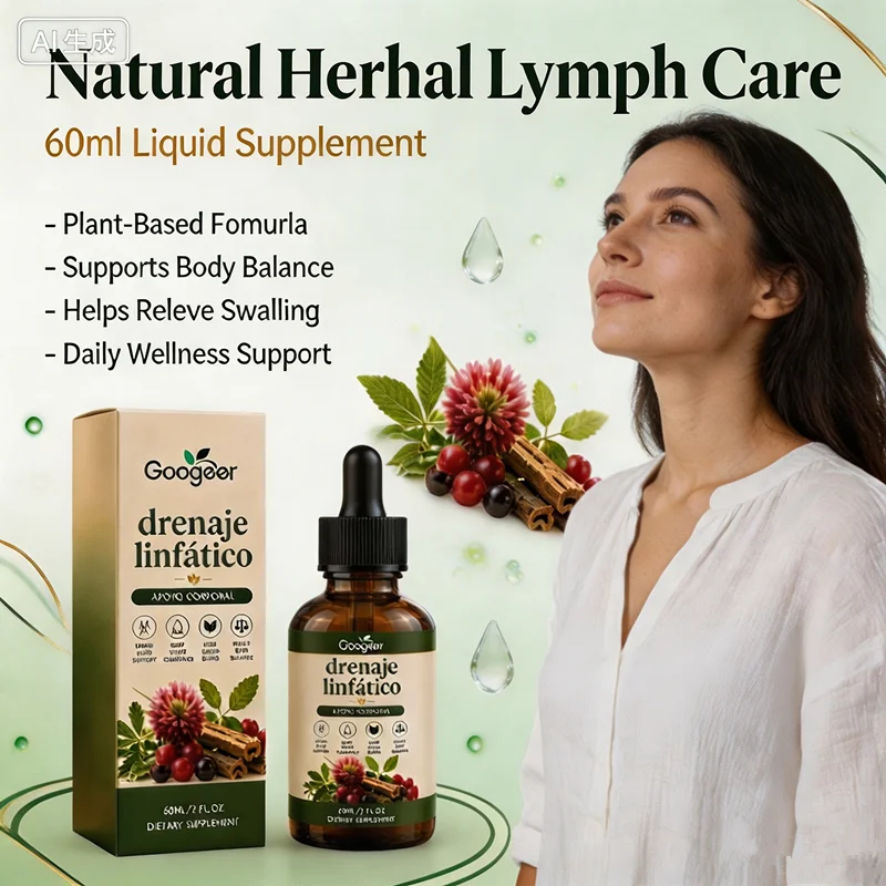 Natural Plant Lymphatic Support Liquid Drops Googeer 60ml Herbal Blend Dietary Supplement for Daily Body Wellness Maintenance