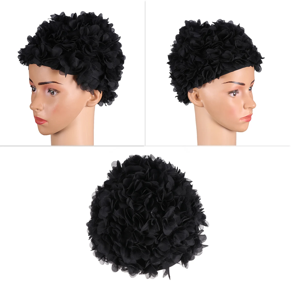 

3D Flower Women Bathing Hat Large Shower Women Swimming Accessories Swim Hat Petal Swimming Accessories Durable Reusable