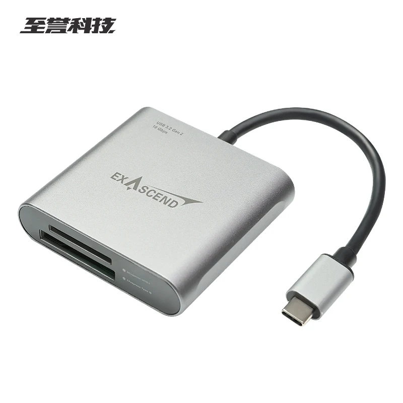 EXASCEND CFexpress Type-B Card Reader and SD Card Reader USB 3.2 Gen 2 Type-C 10Gbps CFe Memory Card Reader