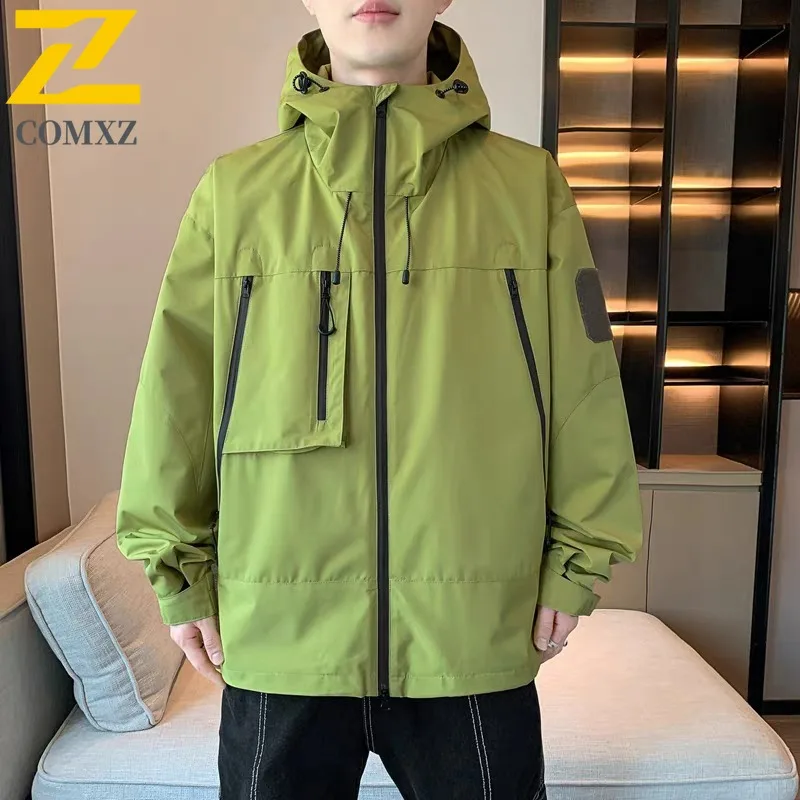 COMXZ الحد الأدنى Chaqueta يندبروف مقاوم للماء خفيفة الوزن الجري المشي لمسافات طويلة معطف ركوب الدراجات عالية الجودة الرجال سترة واقية جاكيتات #1