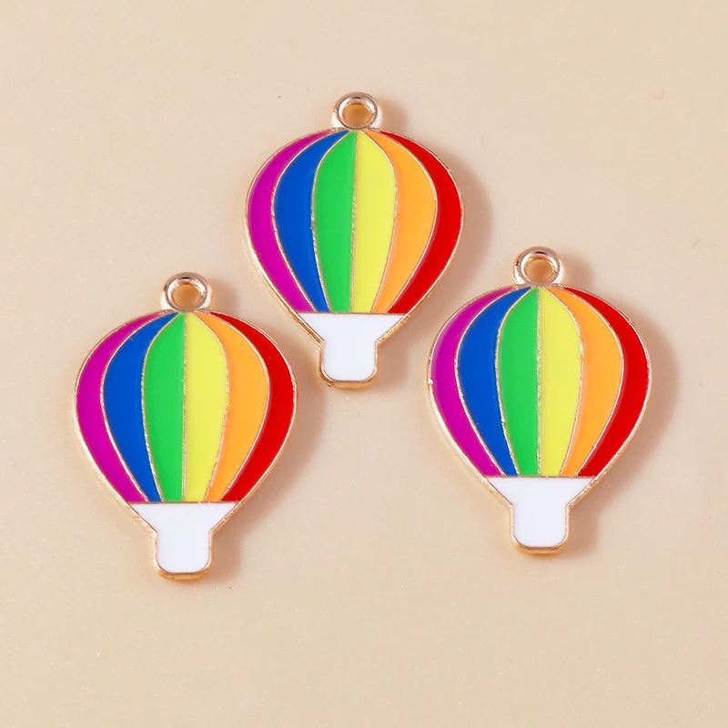 20 Stück 15x25mm Niedliche Bunte Emaille-Ballon-Anhänger für Schmuckherstellung, Ohrringe, Halsketten, Armbänder, DIY-Bastelarbeiten, Geschenke – Detail 3