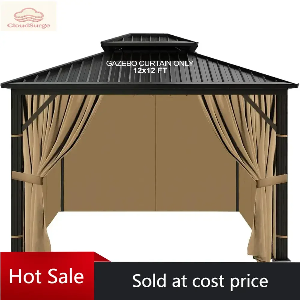 

Акция: временная скидка! Водонепроницаемые сменные шторы для уличной беседки 12' x 12' цвета хаки, 4-панельные боковые стенки.