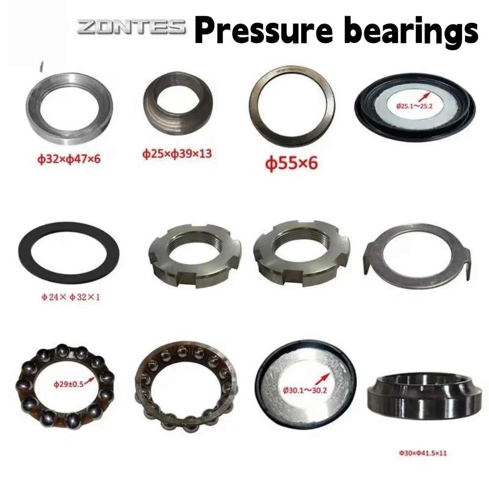 Pressure bearing for ZONTES 703F shock absorber steering gear lower connecting plate, steering column upper connecting plate