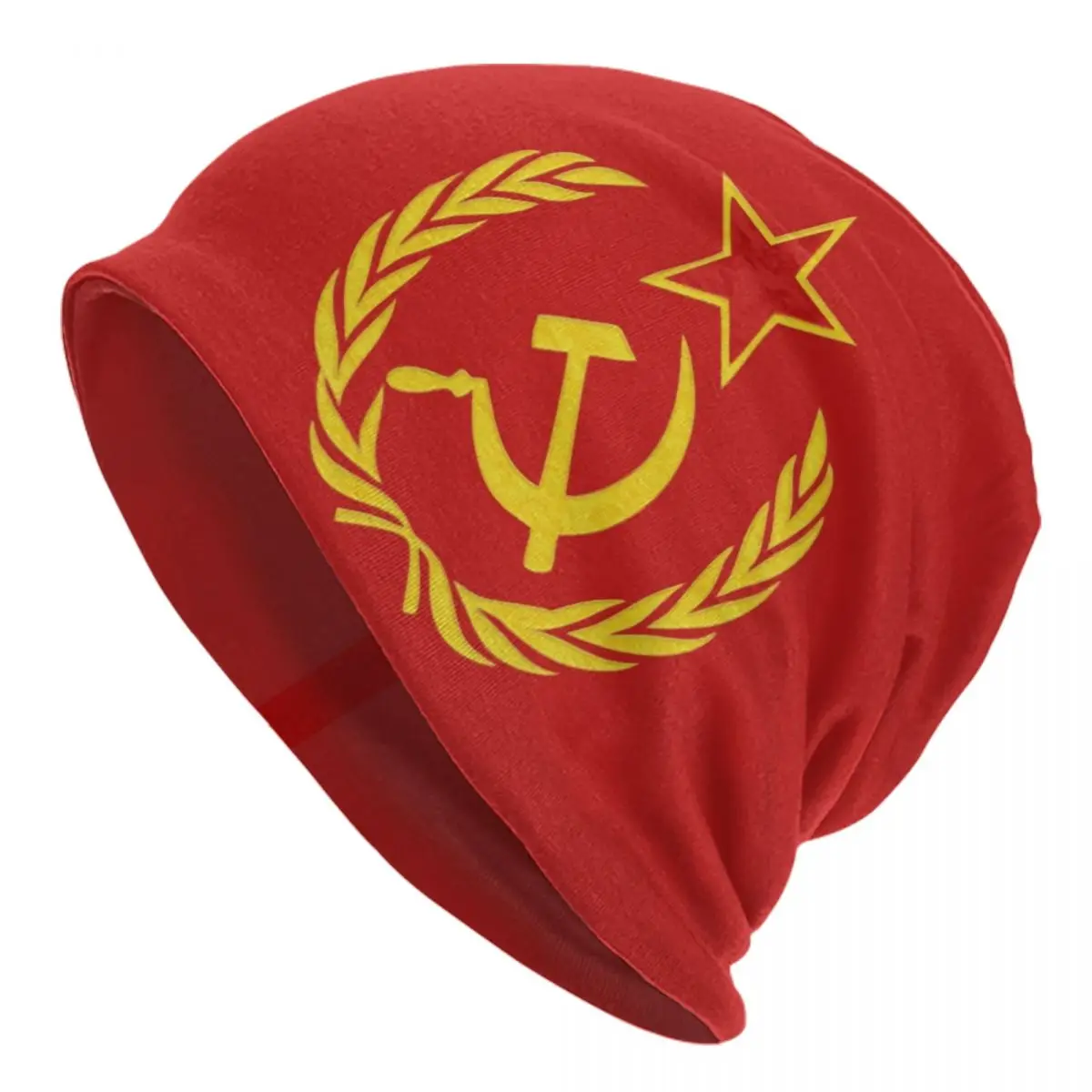 Custom USSR Hammer And Sickle CCCP Russian Soviet Flag Skullies Beanies Caps Cool Winter  Knitting Hat Adult Unisex Bonnet Hats