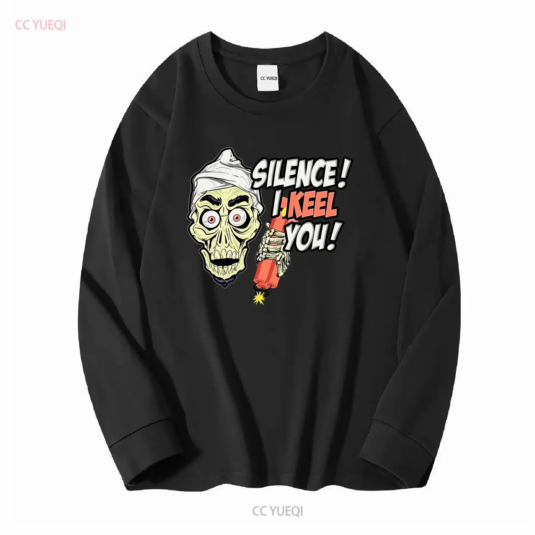 قميص Silence I Keel You Jeff Dunham ذو دمية سوداء مقاس كبير عتيق مغسول مريح ورسومات قابلة للتنفس ومتعددة الاستخدامات #3