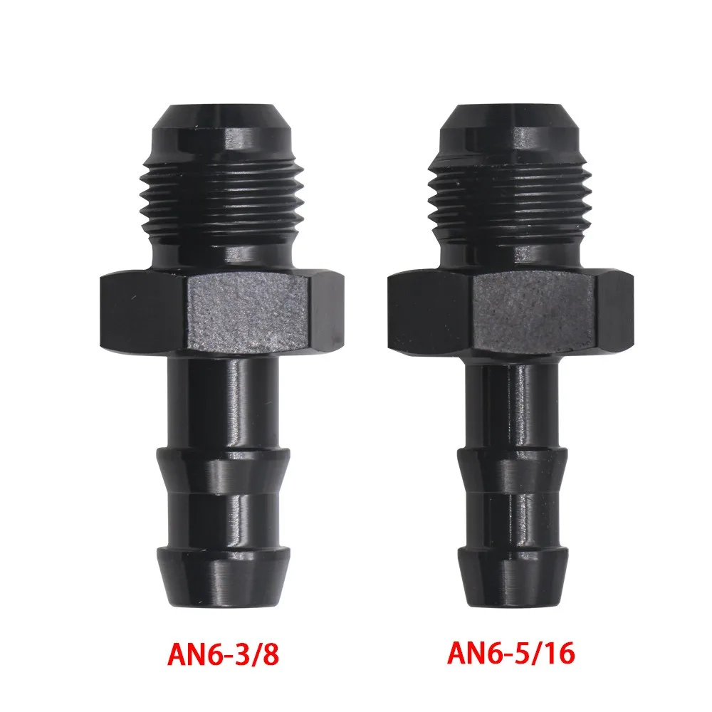 Auto Accessories 6AN Hose Barb 3/8 5/16 Aluminum Fitting Adapter Male Flare Push on Oil Line Connector