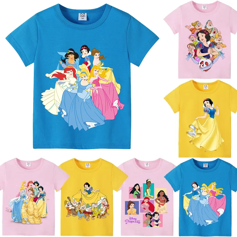 

Snow White Child T-Shirt Cartoon Princess Printed T Shirt Casual Tees Cute Female Streetwear Tops Girls Clothing Birthday Gifts