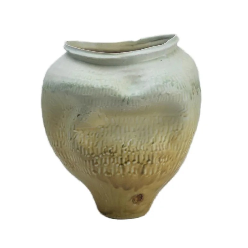 

Wabi Sand antique ceramic vase B & B model room decoration pottery pot living room large mouth flower arrangement ornament