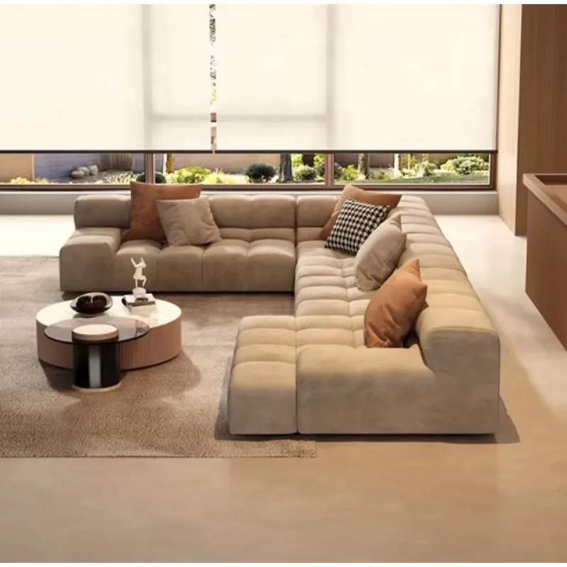 Combination fabric  living room  home luxury sofa set L-shaped corner sofa furniture hotel