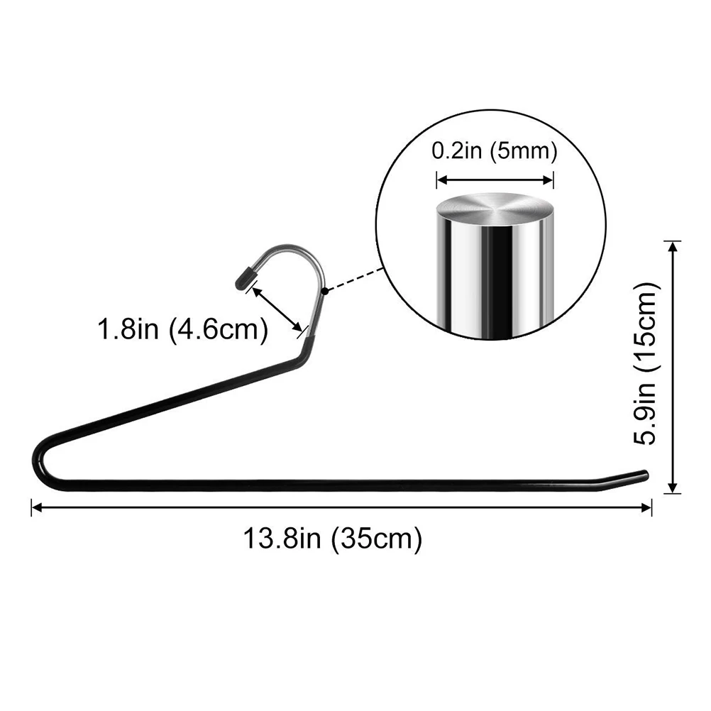 

12 Pcs Pant Hangers Non-slip Pants Jean Coat Open Ended Organizer Black Trousers