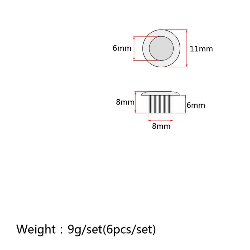 Set/6Pcs Nickel Metal Guitar Machine Head Tuning Peg Key Tuner Bushings DIY