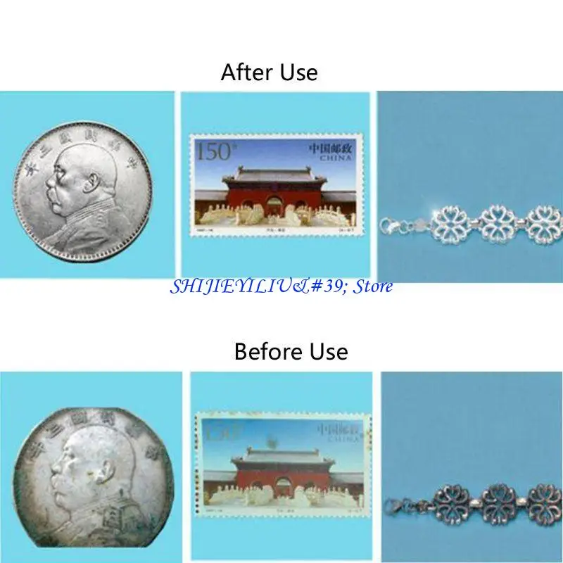 E21F Anti Tarnish Tab Strips Breakthrough Technology Silver Tarnish Strips 10x/Set for Protect Silverware Jewelry Flatware