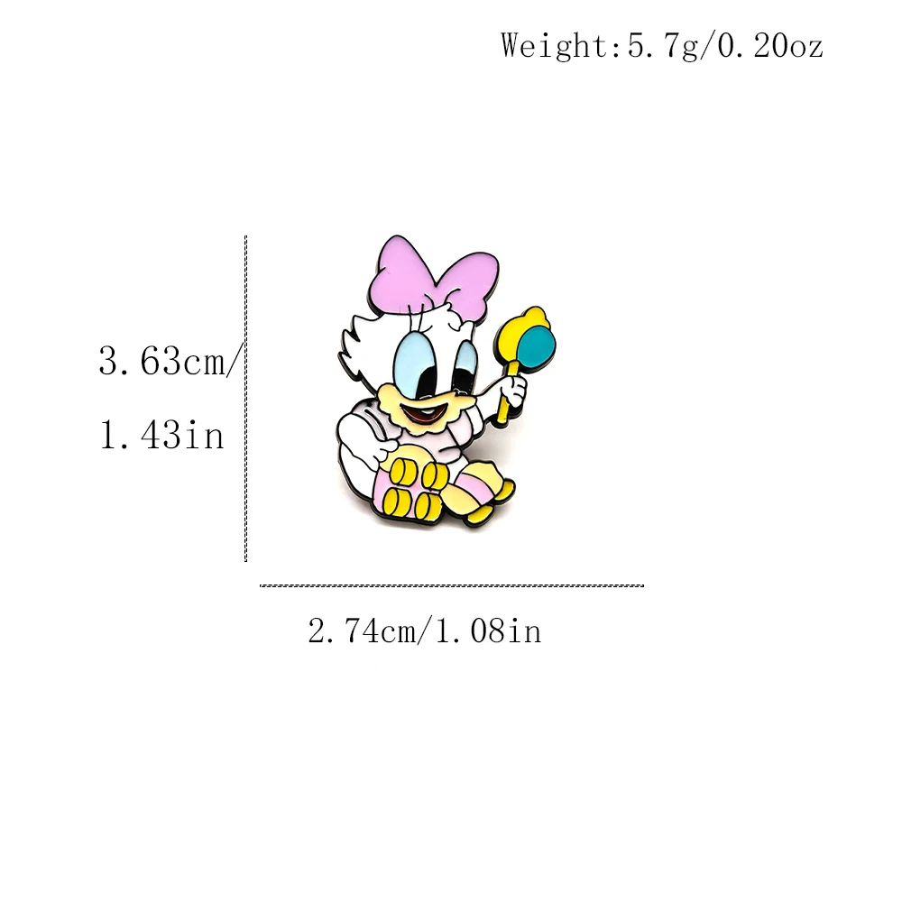 Cute Anime Figure Daisy Duck Enamel Pins Disney Cartoon Cute Daisy Brooch Lapel Badges Accessories Gifts for Girl