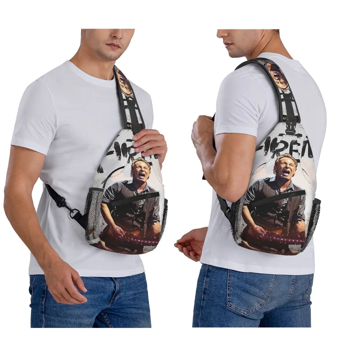 

Bruce Springsteen Chest Bag Men Sling Crossbody Backpack Chest Bag Travel Hiking Daypack Shoulder Bag