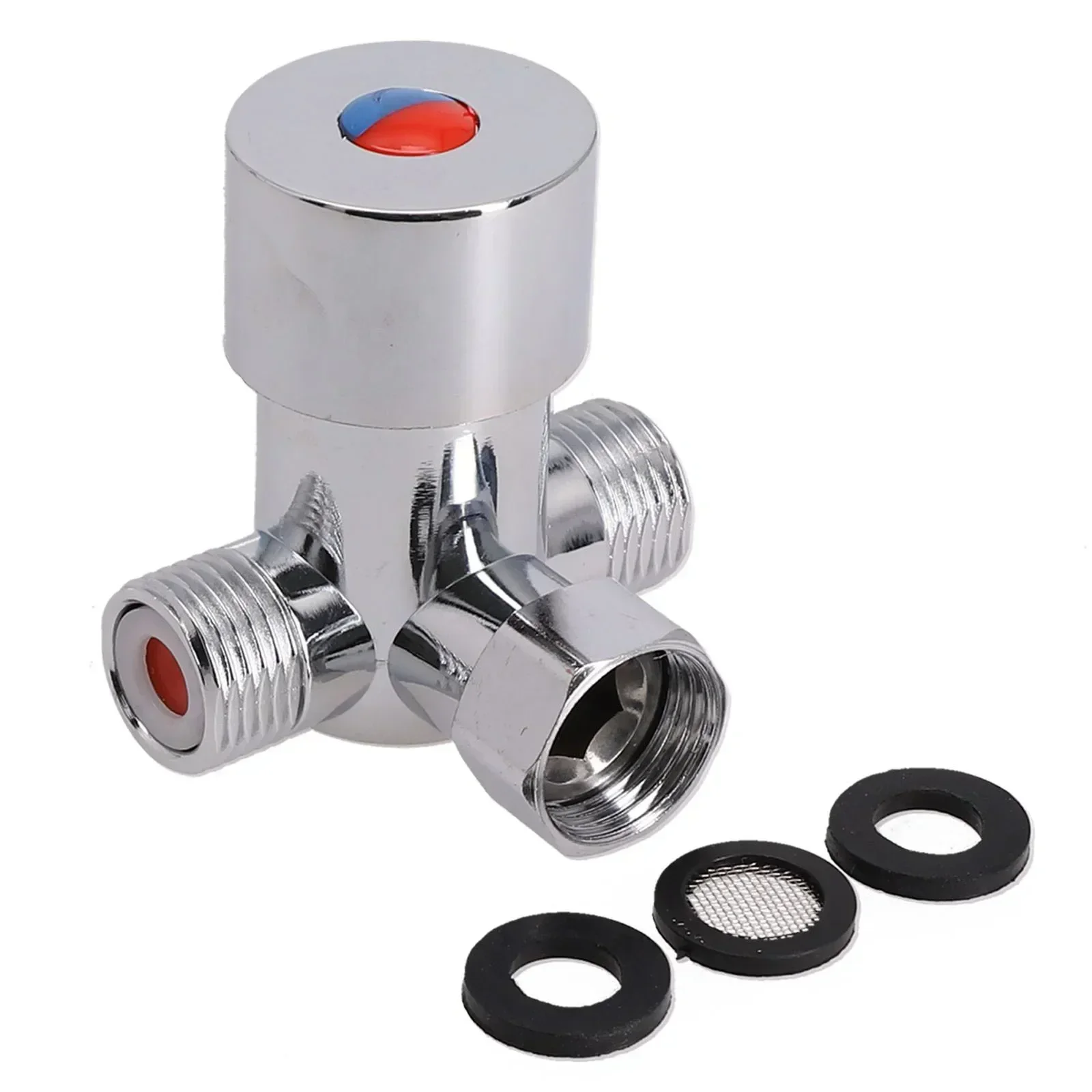 

G1/2 Смесительный клапан для горячей и холодной воды, термостатический смеситель, регулируемая температура воды, может эффективно избежать горячей и холодной воды.