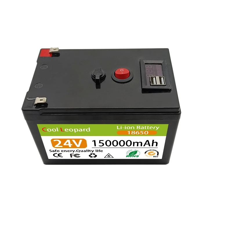 Cool Leopard 18650 24V 150AH Lithium Ion Battery Pack,For Sprayers Electric Vehicle Batterie Built-In 30A BMS+25.2V 2A Charger