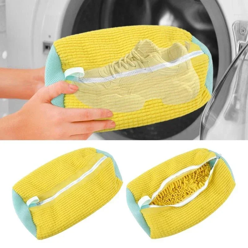 New Washing Shoes Bag Cotton Laundry Net Fluffy Fibers Easily Remove Dirt Washing Bags Anti-deformation Shoes Clothes Organizer