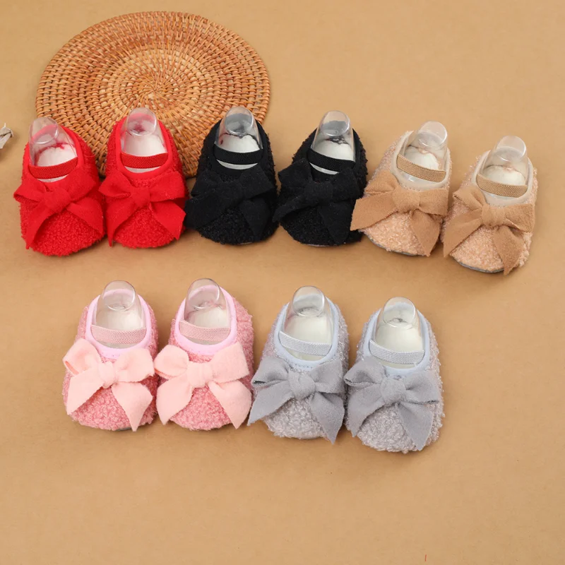 Newborn Baby First Walkers Unisex Coral Fleece Bootie Winter Warm  Autumn and Winter Soft Soled Non-slip Baby Walking Shoes