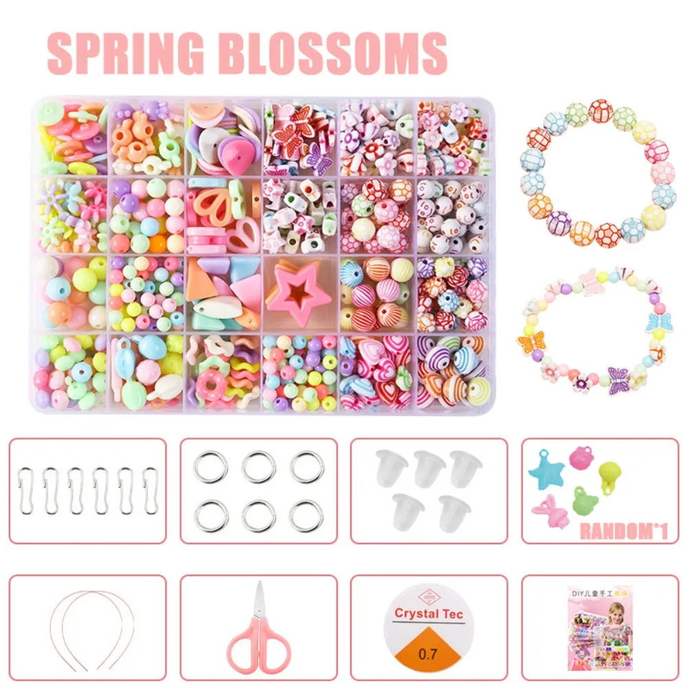 Arts Crafts DIY Handmade Beaded Kit Toy DIY Toy Handmade Kit for Make Bracelets Beads Toys Jewelry Set Colorful