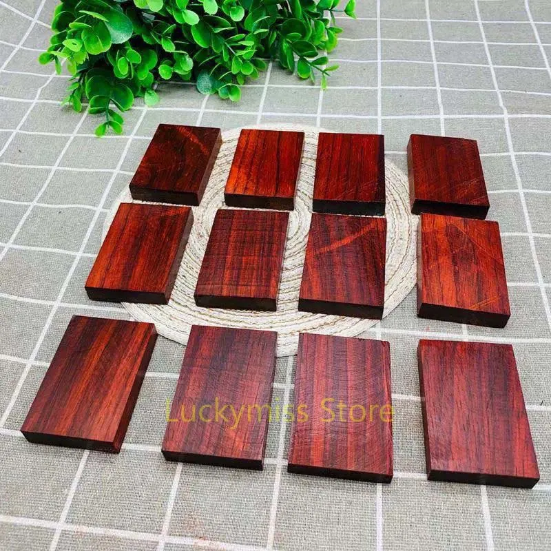 Indian Small‑Leaf Red Sanders Blank Plaque Wood Blanks DIY Carving Pendant Raw Material, Redwood Offcuts for Handmade Craft
