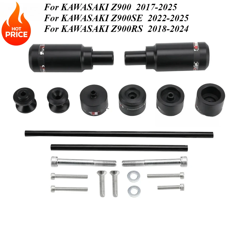 

For KAWASAKI Z900/SE/RS Frame Guards Wheel Axle Slider Crash Protector Swingarm Spools Motorcycle Fairing Engine Protection