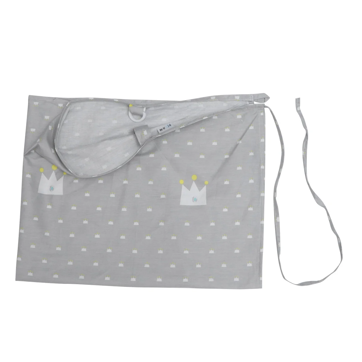 غطاء رضاعة قطني مع عباءة للرضاعة الطبيعية بطباعة تاج رمادي للنساء للاستخدام الخارجي أثناء السفر والمشي #3